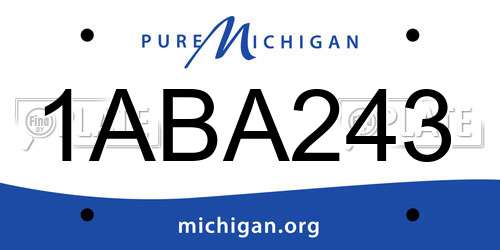 1ABA243 Michigan License Plate