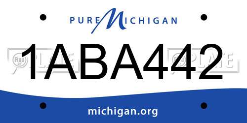 1ABA442 Michigan License Plate