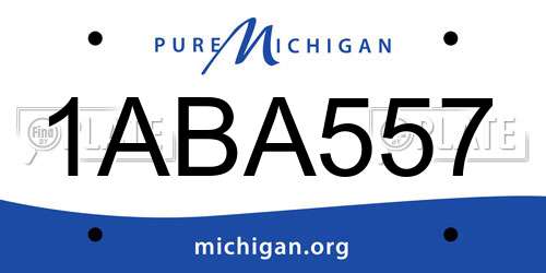 1ABA557 Michigan License Plate