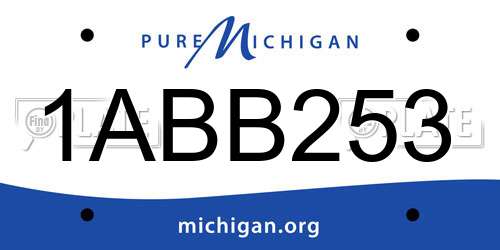 1ABB253 Michigan License Plate