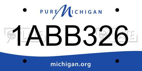1ABB326 Michigan License Plate