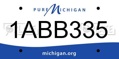 1ABB335 Michigan License Plate