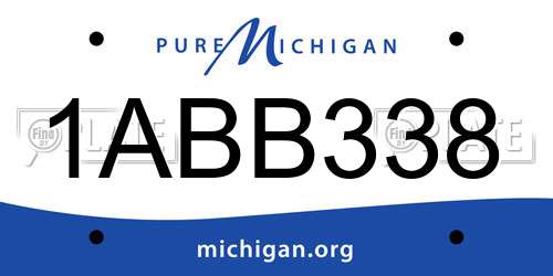 1ABB338 Michigan License Plate