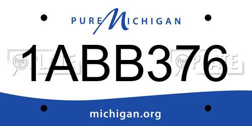 1ABB376 Michigan License Plate