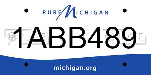 1ABB489 Michigan License Plate