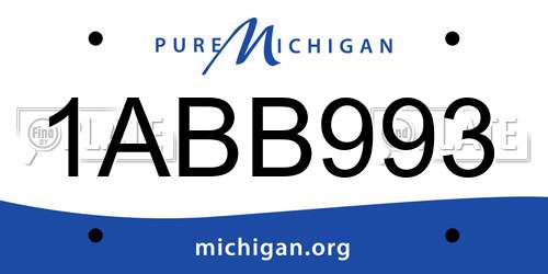 1ABB993 Michigan License Plate