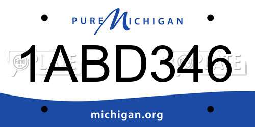 1ABD346 Michigan License Plate