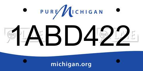 1ABD422 Michigan License Plate