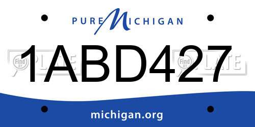 1ABD427 Michigan License Plate