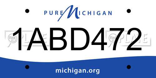 1ABD472 Michigan License Plate