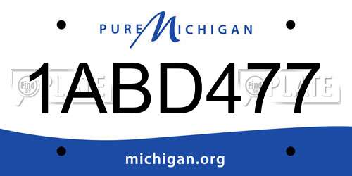 1ABD477 Michigan License Plate