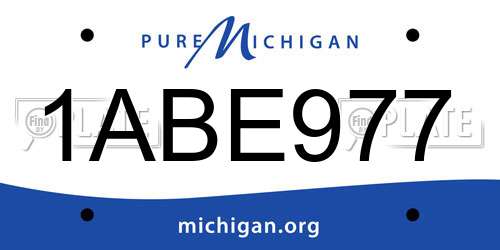 1ABE977 Michigan License Plate