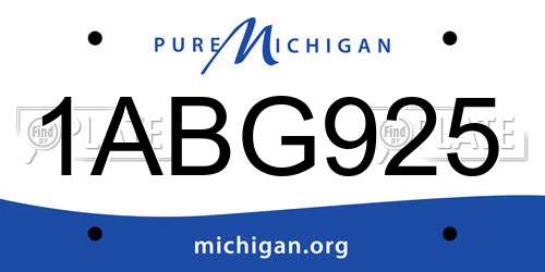 1ABG925 Michigan License Plate