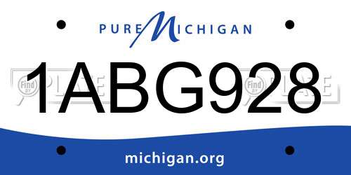 1ABG928 Michigan License Plate