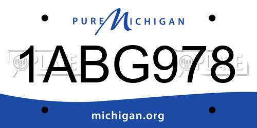 1ABG978 Michigan License Plate