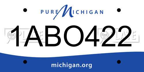 1ABO422 Michigan License Plate