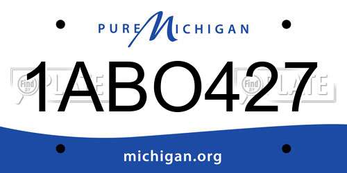 1ABO427 Michigan License Plate