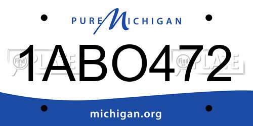 1ABO472 Michigan License Plate