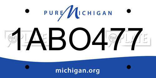 1ABO477 Michigan License Plate