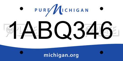 1ABQ346 Michigan License Plate