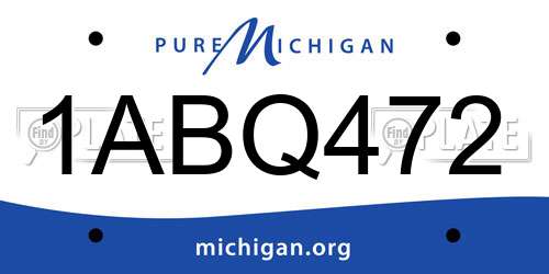 1ABQ472 Michigan License Plate
