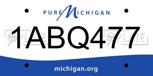 1ABQ477 Michigan License Plate