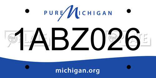 1ABZ026 Michigan License Plate