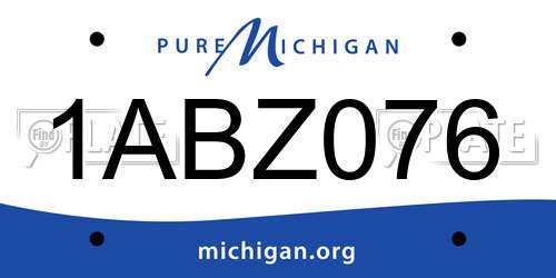 1ABZ076 Michigan License Plate