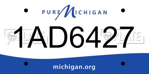 1AD6427 Michigan License Plate
