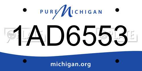 1AD6553 Michigan License Plate