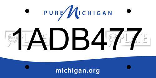 1ADB477 Michigan License Plate