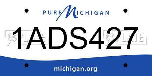 1ADS427 Michigan License Plate
