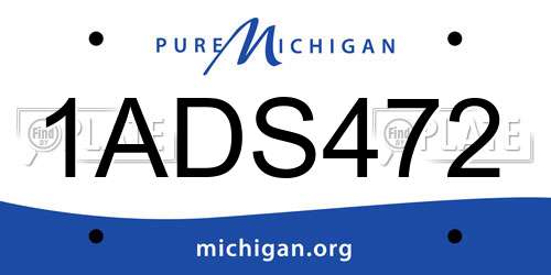 1ADS472 Michigan License Plate