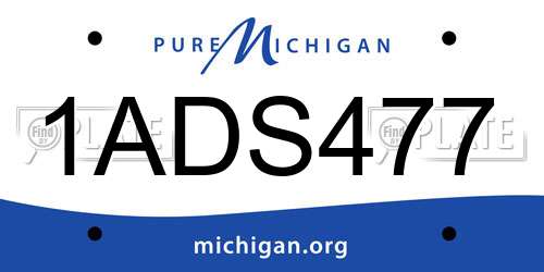 1ADS477 Michigan License Plate