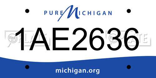 1AE2636 Michigan License Plate