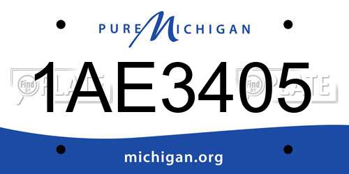 1AE3405 Michigan License Plate