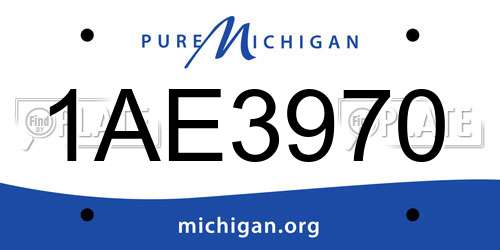 1AE3970 Michigan License Plate
