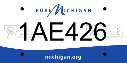 1AE426 Michigan License Plate