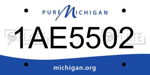 1AE5502 Michigan License Plate