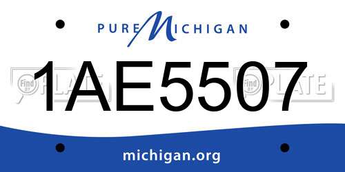 1AE5507 Michigan License Plate