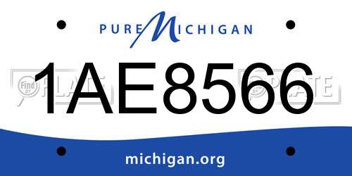 1AE8566 Michigan License Plate