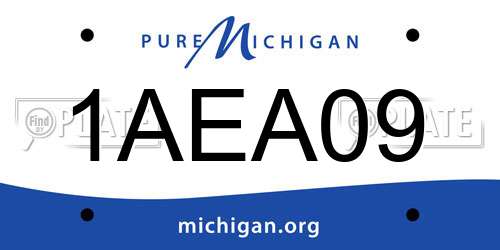 1AEA09 Michigan License Plate