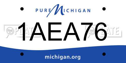 1AEA76 Michigan License Plate