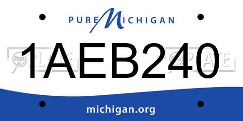 1AEB240 Michigan License Plate