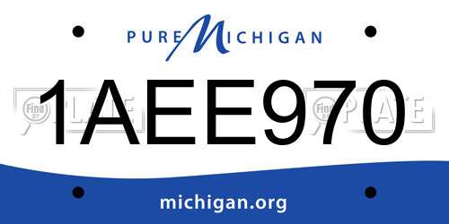 1AEE970 Michigan License Plate