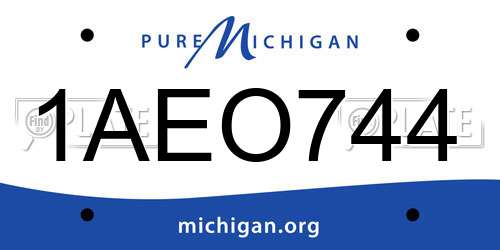 1AEO744 Michigan License Plate