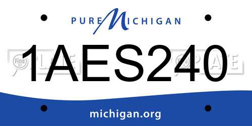 1AES240 Michigan License Plate