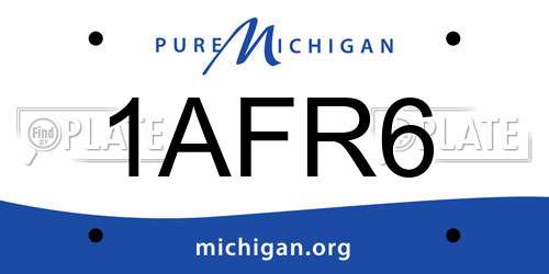 1AFR6 Michigan License Plate