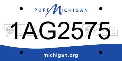 1AG2575 Michigan License Plate