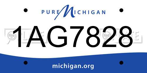 1AG7828 Michigan License Plate